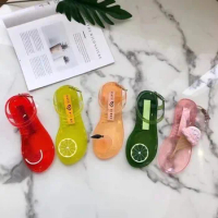 Brand Fruit 5 Color New Women Flat Sandals Flip Toe sandals Shoes For Women Jelly Sandals Female Jelly Shoes Beach sandals SM054