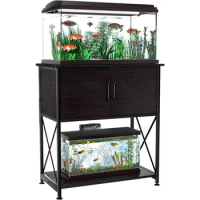 20-29 Gallon Aquarium Stand Metal Frame Fish Tank Stand with Cabinet Storage, for 20 Gallon Long Aquarium