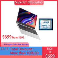 15.6 Inch Core I7 10th Generation Quad Core 8 threads 16GB/8GB DDR4 RAM 1TB/512GB SSD Metal Gaming Notebook Laptop
