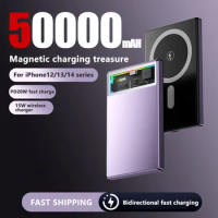 50000mAh MagSafe Power Bank 15W Mini Powerbank Magnetic Qi Wireless Charger For iPhone 15 14 13 12 Samsung Xiaomi Fast Charging