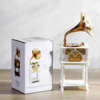 Creative Gramophone Model Music Box, Retro Octave Box, Birthday Gift for Student Couples, Desktop Decoration for Girls As Gifts