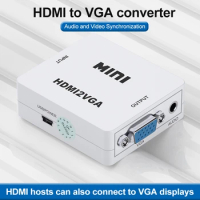 HDMI2VGA Mini HD CVBS HDMI TO VGA Adapter HD Video Converter with Good Price HDMI to VGA