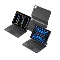 【YOMIX 優迷】Apple iPad 2024 11/13吋免藍牙磁吸式無線巧控鍵盤保護套(免充電/磁吸懸臂設計/Pro/Air)