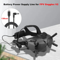 30CM 130CM Charging Line for DJI Avata FPV Goggles V2 Glasses Battery Connection Line Power Drone Flying Goggles Cable Accessory