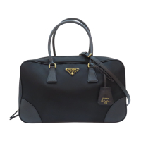 【二手名牌BRAND OFF】PRADA 普拉達 黑色 尼龍 Re-Edition 公事包 手提包