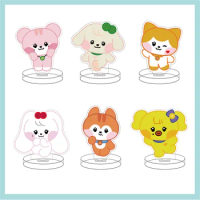10CM Kpop Standing Board Cartoon Cute Animal Printing Transparent Acrylic Desktop Decoration WonYoung Gaeul Liz YuJin Fans Gift