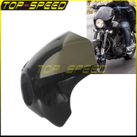 Motorbike ABS Plastic Headlight Fairing Plexiglas Windshield 5-3/4" Front Body Fairing Mask for Dyna Sportster Bobber Cafe Racer