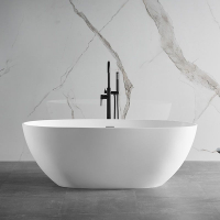 優樂悅~人造石浴缸小戶型一體式獨立式橢圓網紅雙人鋁制石浴缸家庭浴缸