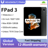 HEADWOLF FPad3 8.4 inch Android 14 tablet Widevine L1 Max 8GB Ram 128GB ROM 4G LTE Phone Calling Tablet PC Battery 5500 mAh