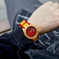 SEIKO 5 Automatic Mechanical Watches Red and Yellow 10Bar Waterproof Sports Luminous Leisure Watchs