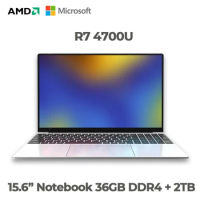 New 15.6 Inch Laptop Metal Ultrabook AMD Ryzen 7 4700U Octa Core 36GB DDR4 + 2TB SSD Windows 10 Pro Gaming Computer Notebook