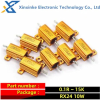 RX24-100W 0.1R ~ 15KR 0.2 0.5 50 200 500 10K ohm 100R 6Ω 4.7KΩ Gold Aluminum Power Metal Shell Case Wirewound Resistor