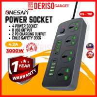 (1 Year Warranty) ONESAM Extension Plug Extension Socket Socket usb rumah eletrik soket usb plug ext