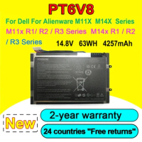 NEW PT6V8 Laptop Battery For DELL For Alienware M11x M14x R1 R2 R3 P18G T7YJR 8P6X6 08P6X6 14.8V 63WH 4257mAh High Quality