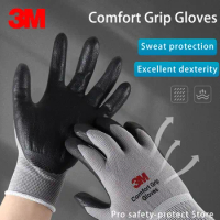 1pair 3M Work Gloves Comfort Grip Wear-resistant Thick Slip-resistant Gloves Anti-labor Safety Gloves Nitrile Rubber Gloves