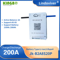 JK-B2A8S20P Kingbo-Batería Inteligente BMS LiFePO4 Equilíbrio ativo BMS 4S 6S 7S 8S 200A 12V 24V