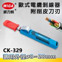 WIGA 威力鋼 CK-329 歐式電纜剝線器附削皮刀刃(剝皮鉗) 8~28MM