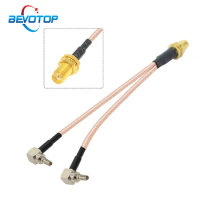 3G 4G antenna SMA Female to Dual CRC9/SMA/TS9 Connector Y Type Splitter Combiner RF Coaxial Pigtail Cable for 3G 4G Modem router