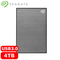 Seagate希捷 One Touch 4TB 2.5吋行動硬碟 太空灰 (STKZ4000404)原價3988(省689)