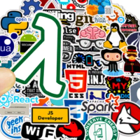sticker python 50pcs Programmer Internet Java Stickers Geek Php Docker Html Bitcoin Programming Language For Phone Laptop Car