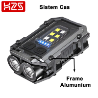 H2S Senter Mini Keychain H2S Light Dual LED Multifungsi Magnet Klip Recharge 6 Mode HS006
