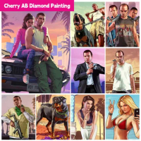 GTA 5 AB Diamond Painting Grand Theft Auto V Game 5D DIY Full Square Round Cross Stitch Rhinestones Mosaic Embroidery Home Decor