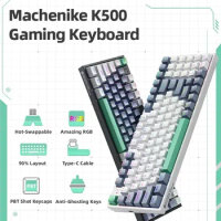 Machenike K500 Mechanical Keyboard Gaming Keyboard Wired Keyboard Hot Swappable 94 Keys RGB Light Ma