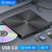 ORICO Portable 5" CD R/RW ROM DVD RAM DL Disk Reader Burner Player Recorder External Optical Drive Case Disco Box for PC Laptop