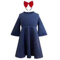 [HOT] วันฮาโลวีน Cos ชุดสมบูรณ์ Cosplay ชุดคอสเพลย์อนิเมะ Kikis Delivery Service ชุดเดรส Kiki