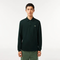 【LACOSTE】男裝-經典L1312長袖Polo衫(綠色)