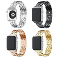 Fish Scale Bands For Apple Watch 6 se 42mm 44mm 38mm 40mm Metal Replacement Strap For Apple Watch Series 5/4/3/2 stainless steel