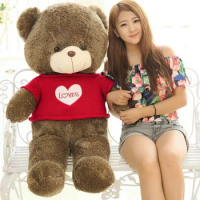 big lovely teddy bear toy red sweater bear toy heart bear toy gift doll about 120cm 0142