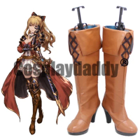 Granblue Fantasy Premium Draw Sabre Maddened Knight Vira Albion Decollete Ver. Game Cosplay Shoes Knee-high Boots X002