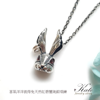 【KATE】銀飾 喜氣彼得兔天然紅碧璽純銀項鍊(碧璽項鍊 彼得兔 電氣石 兔子項鍊 生日禮物 情人禮物)