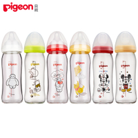 【任選】日本《Pigeon 貝親》迪士尼寬口玻璃奶瓶【240ml】