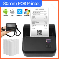 Wireless Bluetooth 80mm Mini Bluetooth Thermal Printer Bill Receipt Impresora Support Android On Loyverse Ticket Photo Maker