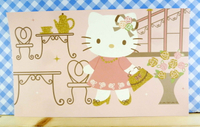 【震撼精品百貨】Hello Kitty 凱蒂貓 kitty大卡片 粉茶具 震撼日式精品百貨