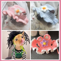 Wacky Dog Costume Hat Pet Hand-made Cat Yarn Cat Hat Cute Handmade Knitted Pet Decoration Hat Cat De