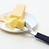 Stainless Steel Cheese Slicer Cheese Butter Knife Corner Cutter with Silicone Handle Cheese Cutter Scraper Kitchen Baking Tools