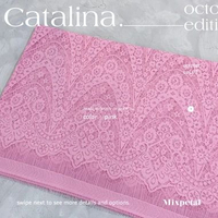 BAHAN KAIN KEBAYA BROKAT KATUN DOVE SEMI PERANCIS CATALINA Pink