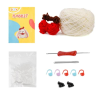 DIY Rabbit Crochet Kits Including Crochet Hook, Yarns, Needle, Instructions,