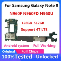 For Samsung Galaxy Note 9 N960F N960FD N960U Motherboard Unlocked Main Logic Boards 128GB 512GB Android Full Chip Plate