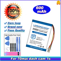 600mAh Battery For 70mai Smart Dash Cam 1S / Midrive D06, D07, For Xiaomi 70mai M300 Vehicle Camera Recorder 3 Wire Plug