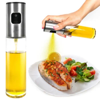 1pc 100ml/3.5oz Olive Oil Sprayer For Cooking - Oil Mister Spray Bottle Glass Reusable - Oil Dispenser Spray Bottle
