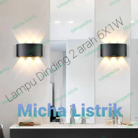 Lampu Dinding 2 Arah 6X1W Outdoor / Lampu Hias Dinding 6X1W 3000K