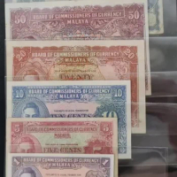 1941 British Malaya （Malaysia）1 Cents - 1 Dollars Original Notes