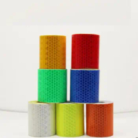 100pcs 5cmx3m Reflective Safety Warning Conspicuity Tape Marking Sticker for Industry Transport Construction Range