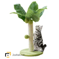 Cat Scratching Post for Kitten Cute Green Leaves Cat Scratching Posts with Sisal Rope Indoor Cats Posts Cat Tree Pet Products