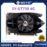 SOYO Nvidia GeForce GT730 4G Graphics Card GDDR3 Video Memory HDMI-compatible Game Video Card New GPU for Desktop Computers