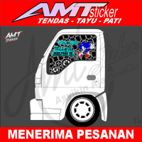 Stiker Kaca Samping Truk Isuzu Elf - Jaring-Jaring Sonic - One Way - Cutting